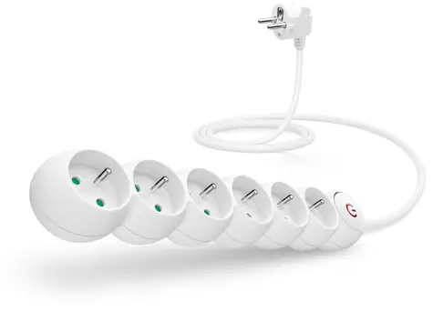 CONNECT IT CES-1015-WH Prodlužovací kabel 230V bílá / 5m / 6 zásuvek / vypínač 