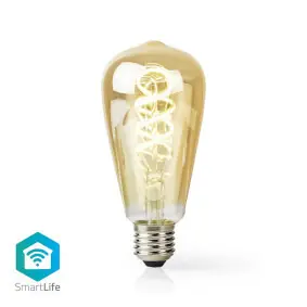 Nedis SmartLife LED žárovka / Wi-Fi / E27 / 360 lm / 4.9 W / Sklo / Android & iOS 
