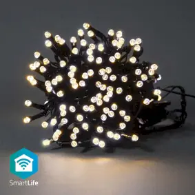 Nedis Vánoční Osvětlení SmartLife / Řetěz / Wi-Fi / Teplá bílá / 100 LED's / 10.0 m / Android & iOS