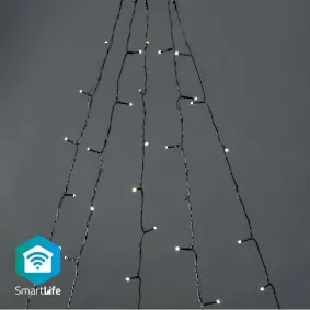 Nedis Vánoční Osvětlení SmartLife / Strom / Wi-Fi / Teplá bílá / 200 LED's / 20.0 m / 5 x 4 m / Android & iOS