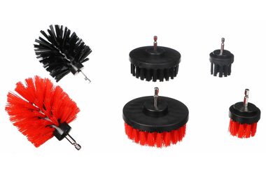 SIXTOL CAR DETAILING DRILL BRUSH 6 / Sada kartáčů na vrtačku pro čištění auta / 6ks 