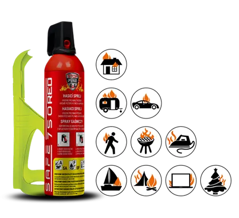 SAFE 750 RED + držák SAFE 75F - SET Hasicí sprej 