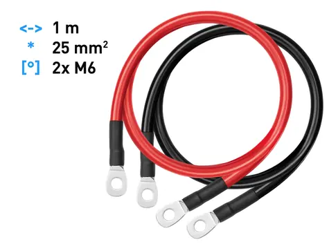 AVACOM KBL-1M25-Q6Q6D / propojovací kabel / 25mm2 / 1m / 2x očko M6 / 2 kusy