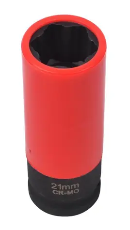 QUATROS Nástrčná hlavice pro rázové utahováky / 1/2" / 21 mm / s krytkou na ALU 