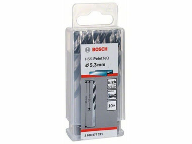 BOSCH Spirálový vrták HSS PointTeQ 5.3 mm sada 10ks