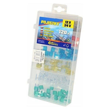 COMPASS 07528 Pojistky nožové MINI 120ks / 7.5/10/15/20/25/30 Amp