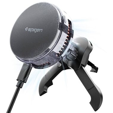Spigen Essential MagSafe Peltier Wireless Car Charger Air vent černá / magnetický držák do ventilace auta