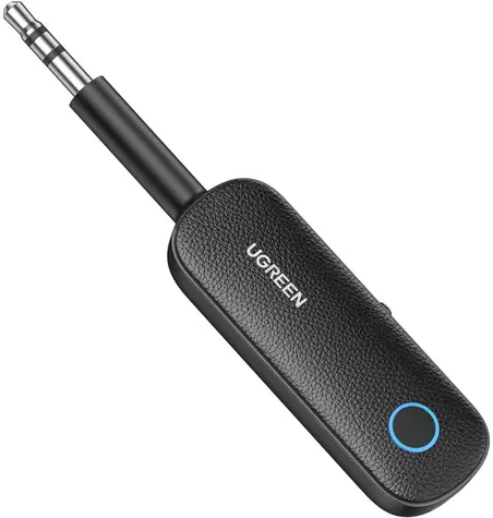 Rozbaleno - UGREEN Bluetooth přijímač mini FM transmitter jack 3,5 mm černá / dosah 10 m / bluetooth 5.0 / USB-C / rozbaleno