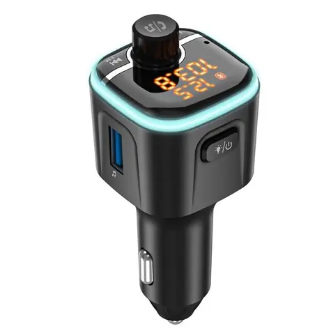 Navitel BHF04 MAX transmitter do auta černá / USB-C / USB-A / Bluetooth / Hands free / microSD