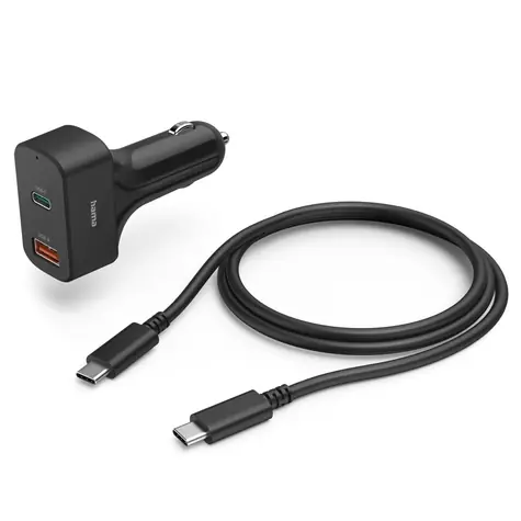 Hama USB-C napájecí zdroj do auta / Power Delivery / 5-20 V / 65 W / 1,5 m