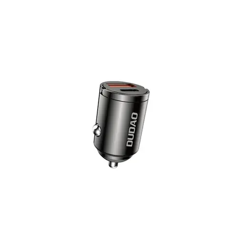 Dudao R3MAX mini nabíječka do auta / USB-C / USB-A / QC / 48W / černá