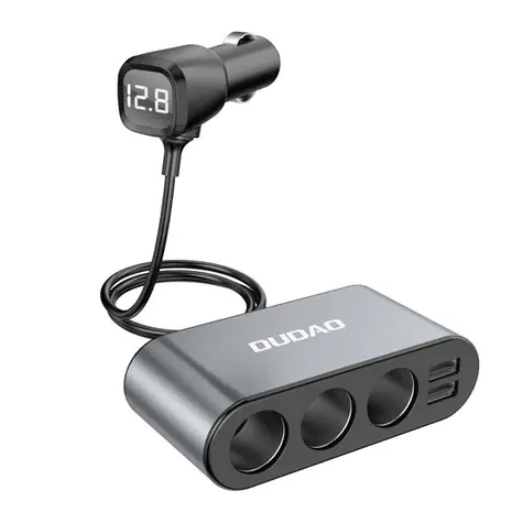 Dudao R1Pro autonabíječka / 2x USB / 3x rozbočovač / černá