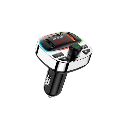Dudao R2PRO vysílač s nabíjecími porty / Bluetooth 5.3 / RGB / 25W / černo-stříbrná
