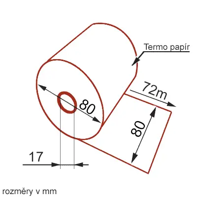 Pokladní kotouček TERMO 80/80/17mm / délka 78m / 1 ks