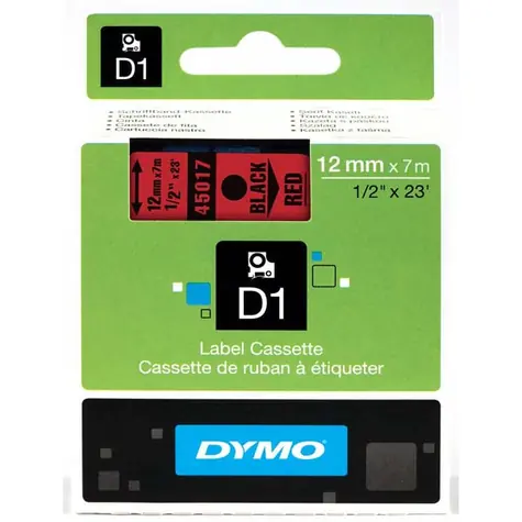 Dymo páska D1 12mm x 7m černá na červené
