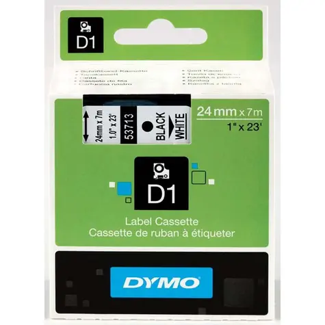 Dymo originální páska do tiskárny štítků 24mm x 7m (bílý podklad) / černý tisk / D1