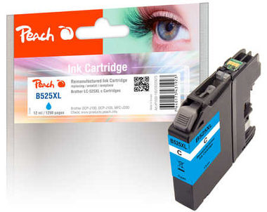 Peach remanufactured alternativní cartridge LC-525XL modrá / 12 ml / chip reset