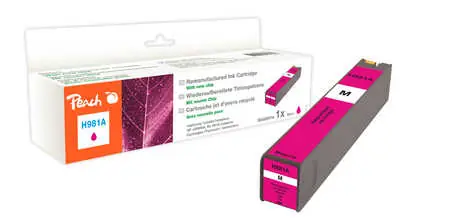 Peach remanufactured alternativní cartridge HP 981A (J3M69A) purpurová / new chip