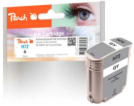Peach remanufactured alternativní cartridge HP 72 (C9401A) šedá / 76 ml / new chip