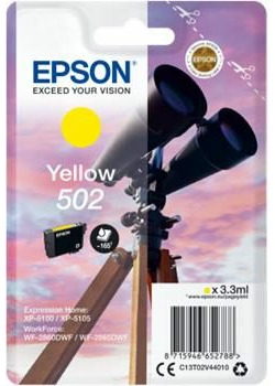 EPSON 502 originální cartridge žlutá / pro XP-5100 a XP-5105 / 3.3ml