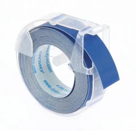 Dymo S0898140 originální páska do tiskárny štítků 9mm x 3m / bílý tisk / modrý podklad / 3D
