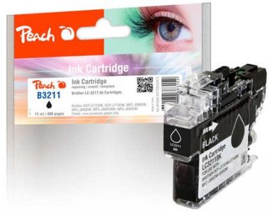 Peach alternativní cartridge Brother LC-3211 černá / pro DCP-J772 & MFC-J890 / 11ml / new chip