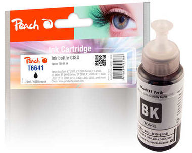 Peach T6641 alternativní inkoust černá / pro Epson L1455 & L605 & L655 & EcoTank ET-4550 & L1455 / 70 ml 
