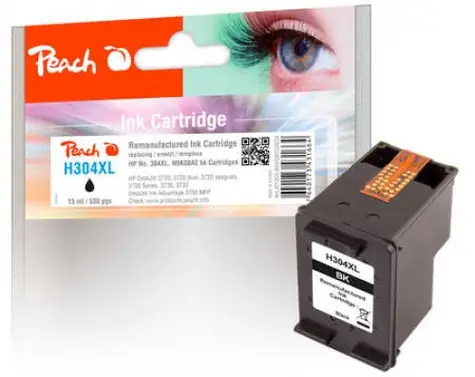 Peach inkoustová náplň černá kompatibilní s HP 304XL
