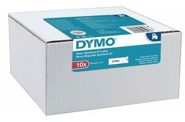 Dymo D1 originální páska do tiskárny štítků 9mm x 7m / černý tisk na bílém podkladu / 10 ks