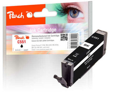 Peach CLI-551BK alternativní cartridge černá / Pixma MG5450 / 8.5ml