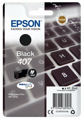 Epson C13T07U140 407 originální cartidge černá / pro WorkForce Pro WF-4745 & WorkForce Pro WF-4745DTWF / 41.2 ml