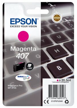 Epson C13T07U340  407 originální cartidge fialová / pro WorkForce Pro WF-4745 & WorkForce Pro WF-4745DTWF / 20.3 ml