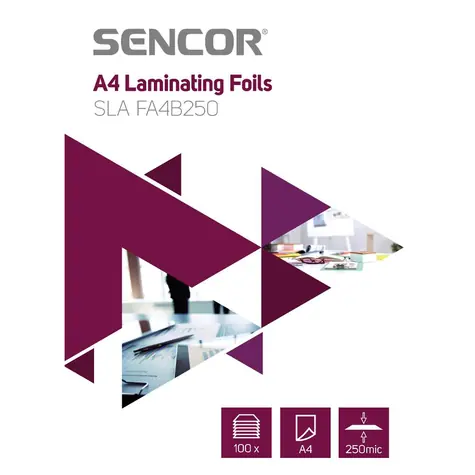 SENCOR SLA FA4B250 Laminovací fólie A4/250mic (100ks)