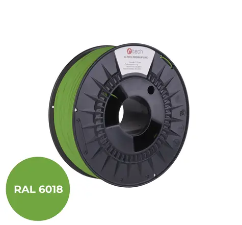 C-TECH PREMIUM LINE Filament PLA zelenožlutá | RAL6018 | 1.75mm | 1kg