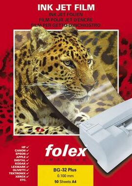 folex BG-32.5 Plus čirá fólie pro IJ - senzorový proužek / Čirá univerzální fólie  / Inkoust / 50 ks