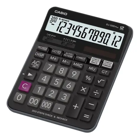 CASIO DJ 120 D Plus černá / stolní kalkulačka / dvanáctimístná