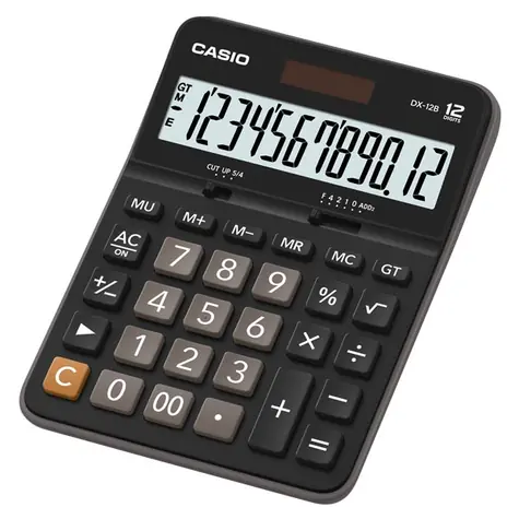 CASIO DX 12 B černá / stolní kalkulačka / dvanáctimístná