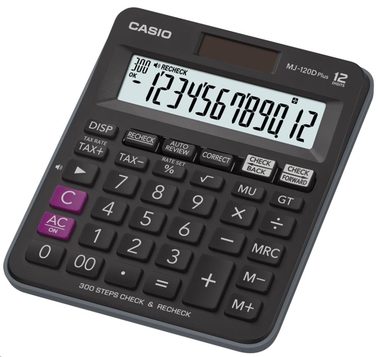 CASIO MJ 120 D Plus černá / stolní kalkulačka / dvanáctimístná