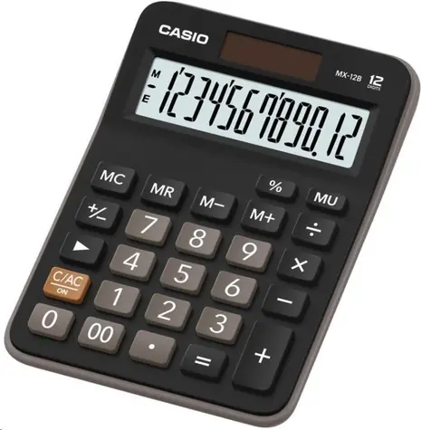 CASIO MX 12 B černá / stolní kalkulačka / dvanáctimístná