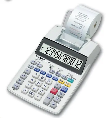 SHARP EL-1750V bílá / Kalkulačka s tiskem