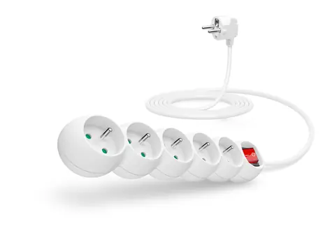 CONNECT IT prodlužovací kabel 230V 5 zásuvek 5 m s vypínačem bílá