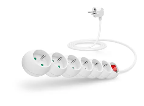 CONNECT IT prodlužovací kabel 230V 6 zásuvek 3 m s vypínačem bílá