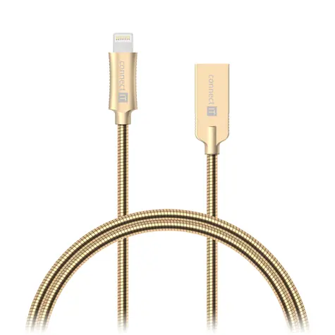 CONNECT IT Wirez Steel Knight Lightning - USB 1m metallic zlatá