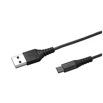 CELLY Datový USB kabel s USB-C konektorem 1m černá / nylonový obal 