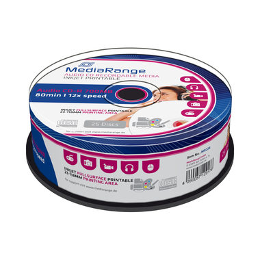 MediaRange CD-R AUDIO 700MB 12x spindl 25ks / Inkjet Printable