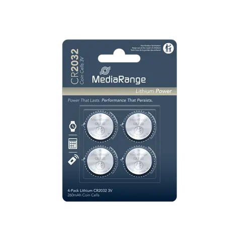 MediaRange Premium baterie Coin Cells. CR2032 3V Lithium 4ks 
