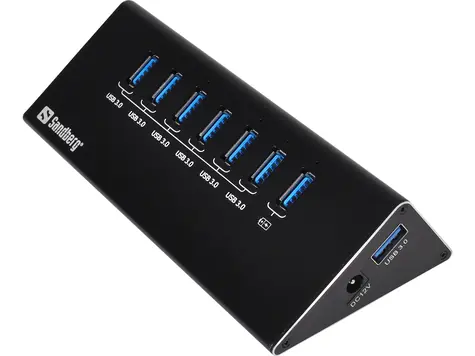 Sandberg USB 3.0 HUB / porty 6+1 / černý