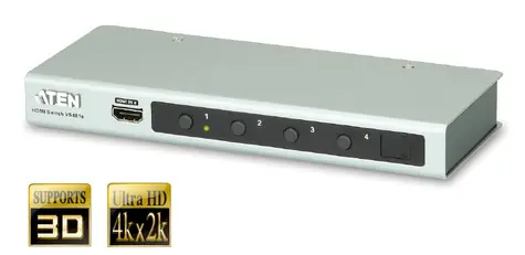 ATEN 4 port HDMI switch / 4 PC - 1 HDMI / 4K video