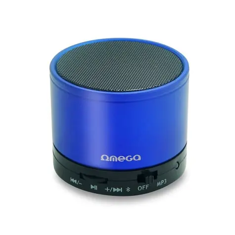 OMEGA OG47B Bluetooth reproduktor / 3W / FM / micro SD / hliníkový / modrý