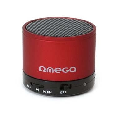 OMEGA OG47B Bluetooth reproduktor / 3W / FM / micro SD / hliníkový / červený
